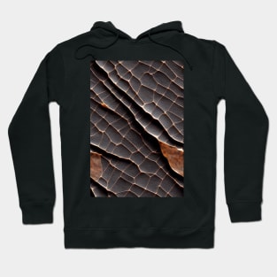 Cracked black Imitation leather, natural and ecological leather print #9 Hoodie